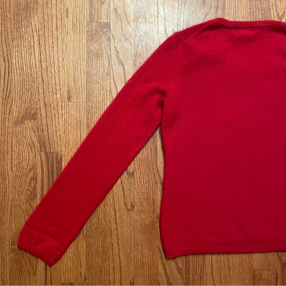 Peck & Peck Red 2 Ply Cashmere V Neck Pullover Sweater size L - Picture 9 of 14